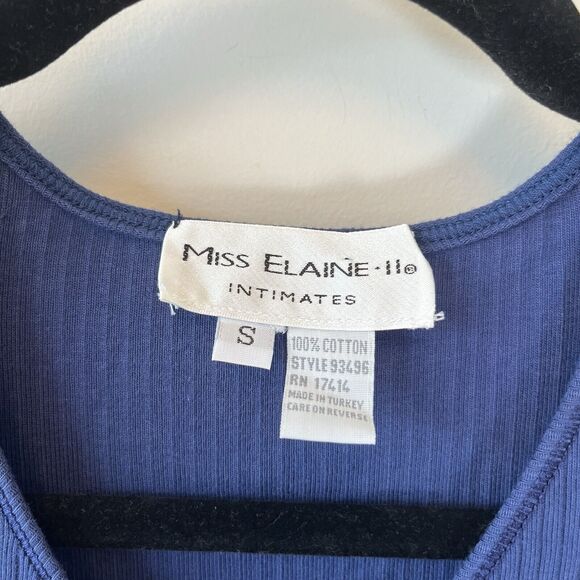 Vintage Miss Elaine Intimates House Dress Nightgown Blue 100% Size Small NWT's - Picture 7 of 8